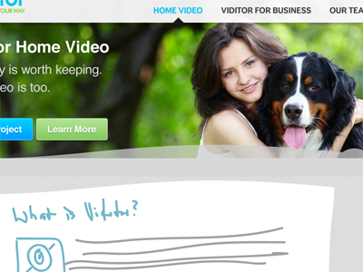 Video Website Home Page adobe design dog homepage photoshop process sketch slideshow splash screen ux wireframe