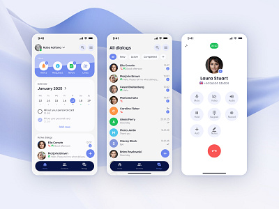 App for calls & messages with CRM integration app concept