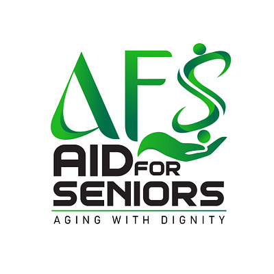 Aid for Seniors - Logo Design aging brand branding care charity design graphicdesign green identity illustration logo logo design nonprofit seniors support vector westcoastanimations