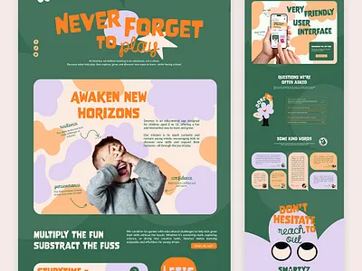 Smartyz - Let's learn while having fun! children clean colorful concept graphic design illustrated kids layout learn learning platform school ui uidesign webdesign website