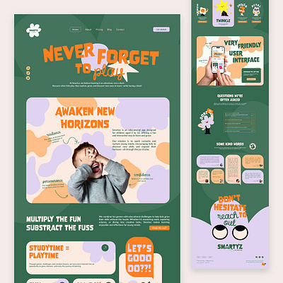 Smartyz - Let's learn while having fun! children clean colorful concept graphic design illustrated kids layout learn learning platform school ui uidesign webdesign website