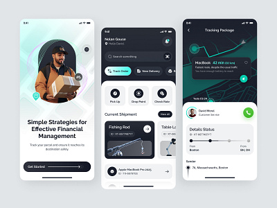 Delivery Mobile App appdesign appui cleandesign courierapp deliveryapp deliverytracking figmadesign figmaui logisticsapp minimaldesign mobileappdesign mobileux modernui neumorphism packagetracking parceltracking shippingapp uidesign uiux uxdesign