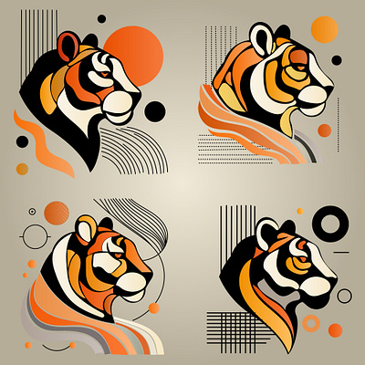 Illustration abstract drawing tiger harmony app branding design graphic design illustration logo typography ui ux vector