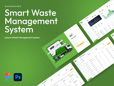 Smart Waste Management System Dashboard & Tablet App UI dashboard dashboard design design ecofriendlydesign graphic design management system project management sustainabilitytech tablet app ui ui design ux web design