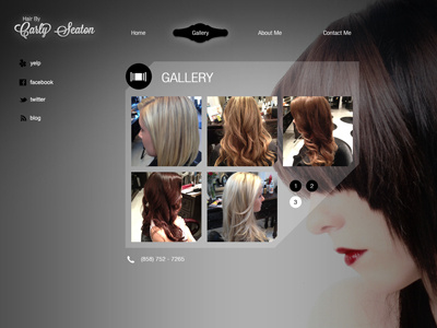 Salon Site black clean design hair page photo salon web website white