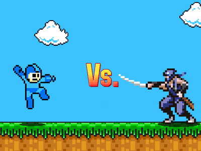 Vs 8bit mario brother megaman ninjagaidn photoshop retro