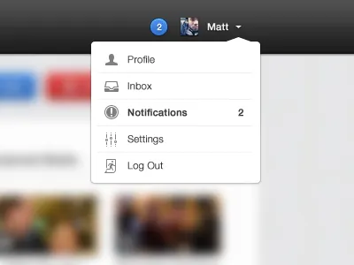 User Dropdown dropdown icon user web