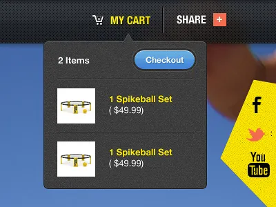 Lil' Checkout blue button checkout forefathers shop yellow