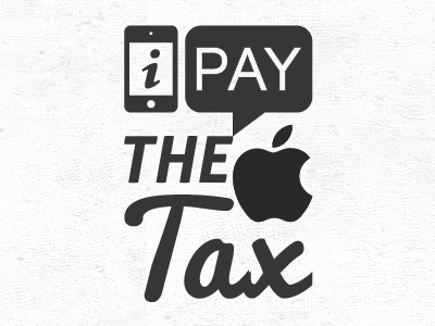 I Pay The Apple Tax apple box design iphone logo talk tax typography