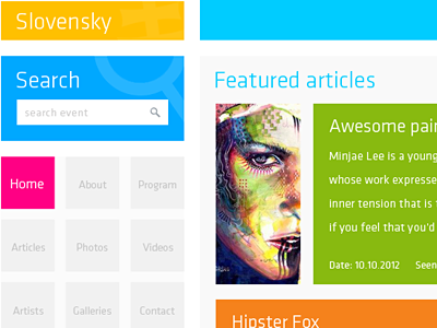 SNG / Metro web articles bar colorful gallery image layout menu metro responsive search slovak style ui video web