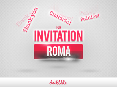 Dribbble Thanks! dribbble greeting invite pinks