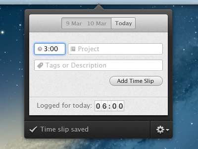 Time Track app app fantastical mac popover time track tracking