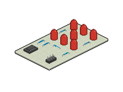 Electronic Cube 8 bit circuit board electronic led pixel