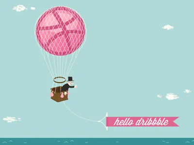 Hello Dribbble debut hello illustration thanks