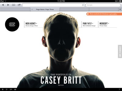 iPad Optimized Portfolio Site ipad magazine portfolio site