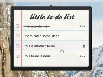 Little To Do List black design to do paper ui ux