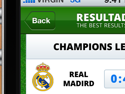 iPhone App - match results app iphone match results