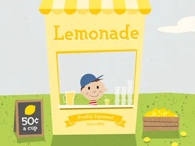 The Lemonade Stand illustration lemonade vector