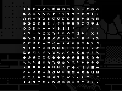 8x8px.com black and white icon icon set photoshop pixel pixel art pixels