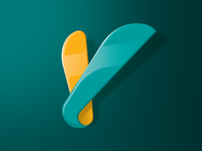 The Y bent form icon logo vector