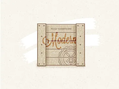 Vector Mill Mid-Century Modern Crate brush crate grain icon illustrator logo texture vector vintage wood