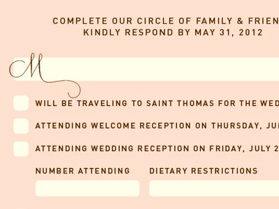 Destination Reply Card invitation rsvp stationery ticket wedding