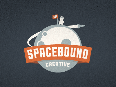 Spacebound Creative Logo - Final agency astronaut badge branding emblem flag growcase identity logo logo design logo designer logotype moon outer space rocket space spacebound spacebound creative