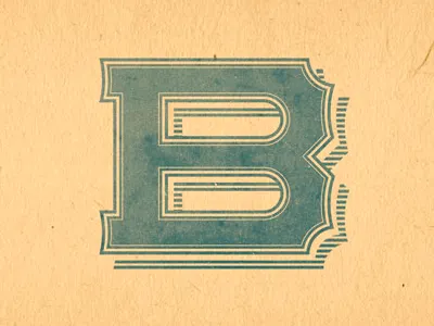 B for Boylston lettering type vintage