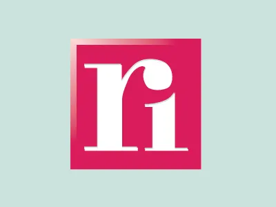 R/I Ligature fruity green and magenta ligature logo r and i ligature ri ligature