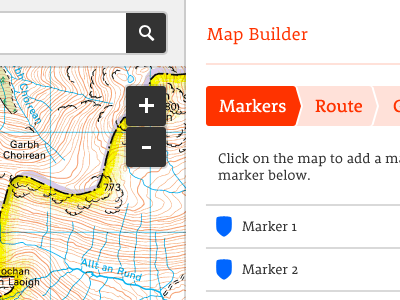 Map Builder blue grey map orange ui white