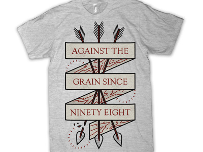 Against the Grain arrow grain illustration ninety eight t shirt t shirt type