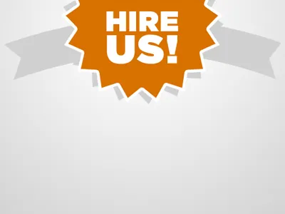 Hire Us badge popup promo