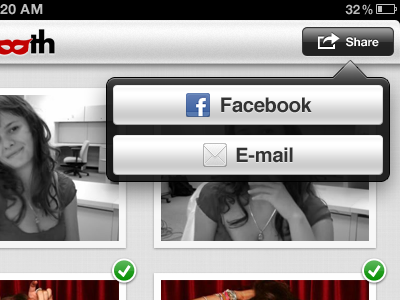iPad Photo Booth App booth email facebook ios ipad photo share ui