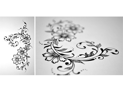 Floral Doodle 2 arabic drawing floral flowers free hand hand drawn henna ink intricate junoon designs mehndi