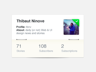 Profile Box avatar clean light profile stats storify ui