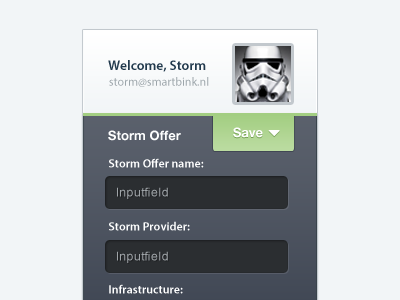 Storm profile save storm ui