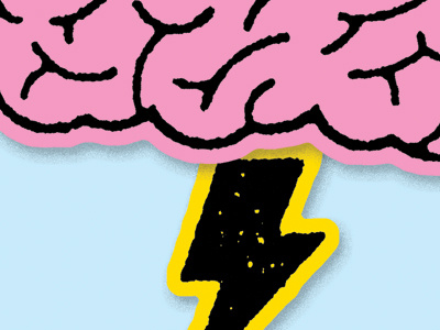 Brain Storm brian illustration lightning shadow texture