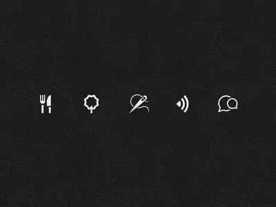 Glyphs chat fork glyphs icons knife needle tree ui web wi fi
