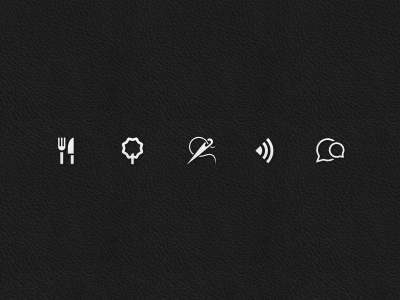 Glyphs chat fork glyphs icons knife needle tree ui web wi fi