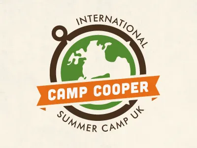 Camp Cooper v2 adventure camp camping design emblem international logo
