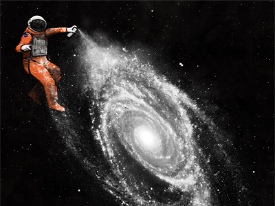 Space Art astronaut galaxy space