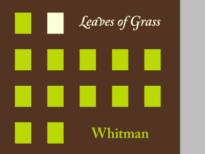 Minimal Whitman book cover leaves of grass minimal whitman