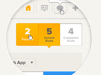 App Peek app beta buttons circle gold landing navigation saas