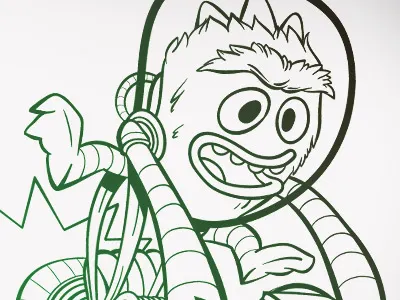 Brobee Inks brobee character design fun monster sketch yo gabba gabba