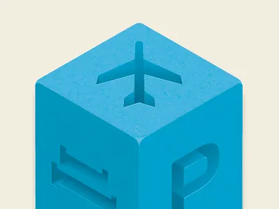 Airport Parking logo concept cube icon isometric logo