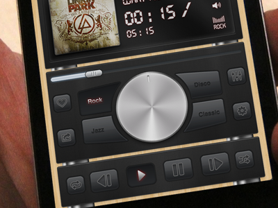 iPlay V2 Mockup black cool dark iphone metal mockup music player ui wood