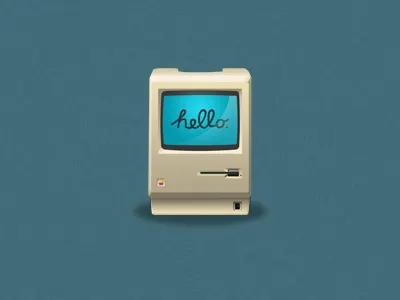 old Macintosh icon apple fun hello icon mac macintosh marcus marcus tiplea noise texture tiplea ui user interface vectink