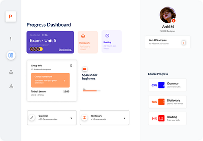 Progress Dashboard dashboard design desktop mockups ui ux