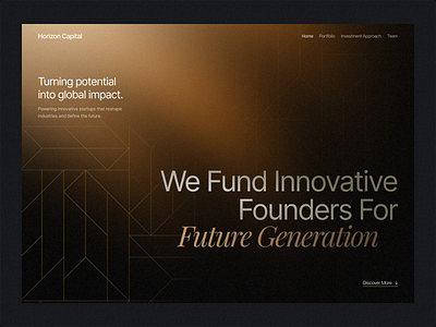 Horizon Capital - Venture Capital Website Hero Exploration dark design gradient header hero hero section horizon investment investors landing page minimal ui vc vc website venture capital venture capital website web web design website website design