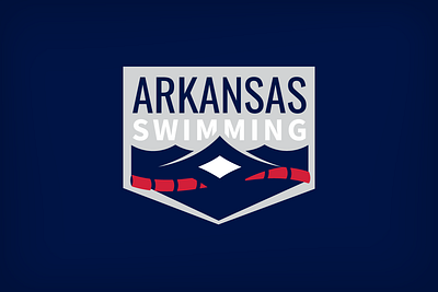 Arkansas Swimming Primary Logo arkansas athletics branding club sports design federation identity illustration league logo olympics sports swimming team sports usa swimming water